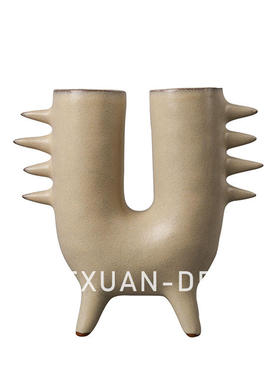 粤萱简约现代陶瓷复合材质几何动物摆件售楼处样板间酒店展厅家庭