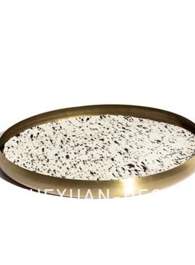 粤萱简约现代 马毛托盘 售楼处样板间酒店会客厅家庭书房书桌软装