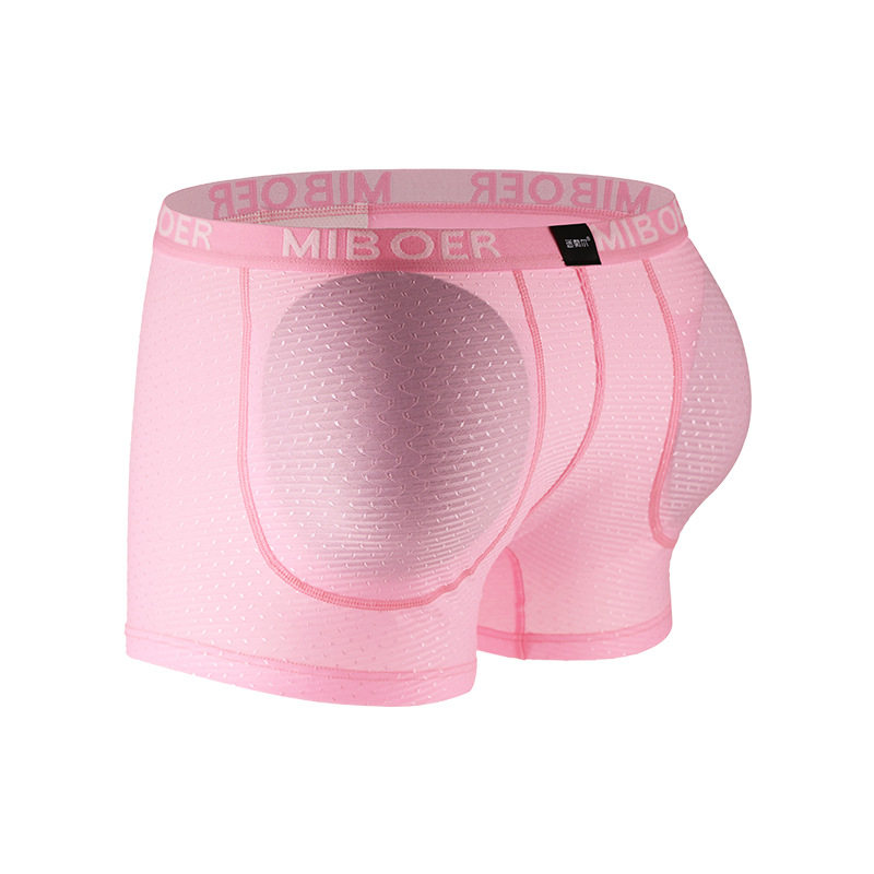 男士平角内裤丰翘提臀平角裤透气可拆卸罩杯臀垫假屁股海绵男短裤,淘宝优惠券,粉丝福利购,淘宝优惠卷