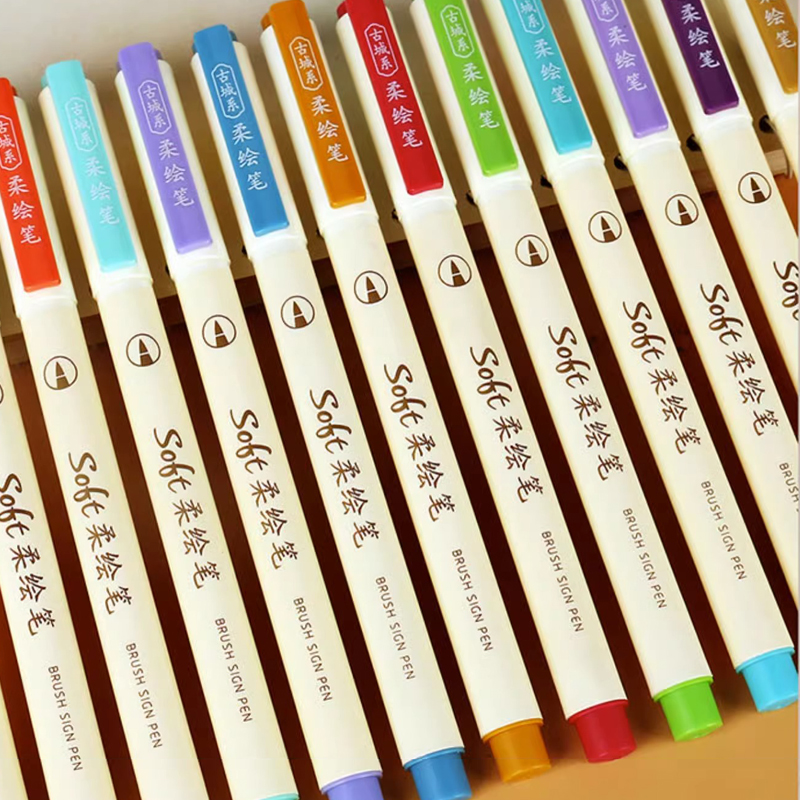 点石古城色软头柔绘彩色小楷秀丽笔春夏秋冬四季手账笔Brush绘画水彩笔涂鸦思维导图动漫美术勾线笔827新国色,淘宝优惠券,粉丝福利购,淘宝优惠卷