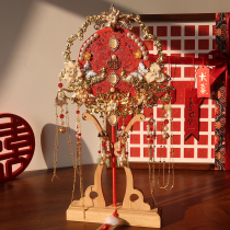 Happy-fan wedding handmade group fan Bride Chinese Out of the Wedding Show and Wedding Fan material Package Ming-style Ancient Wind Fan Decoration