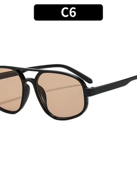 百搭简约双梁白色太阳眼镜男女