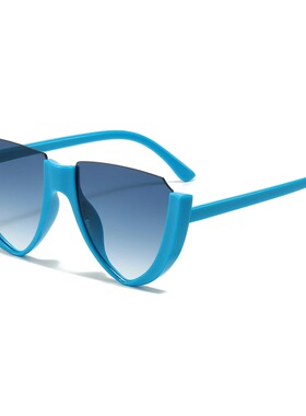 猫眼v字形太阳镜网红同款下半框