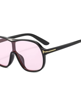 一体式黄色太阳眼镜欧美百搭