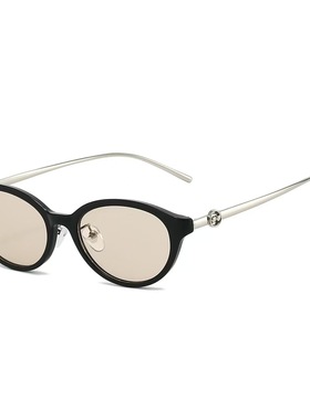 小框椭圆形复古简约墨镜女高级感