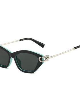 镂空镜腿猫眼黑色太阳眼镜女装饰