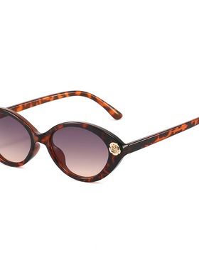 小花朵装饰凹造型女绿色太阳眼镜