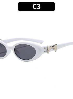 太阳眼镜女五角星蝴蝶结镜腿装饰