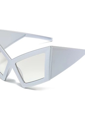 女时髦拽酷拍照猫眼太阳眼镜