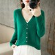 Off-season clearance spring and autumn new V-neck cashmere cardigan for women