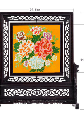 锦程东方鸡翅木装饰双面摆件