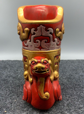 古玉老玉工艺玉器石雕欣赏玉件把玩酒杯怀旧描金朱砂羊杯摆件