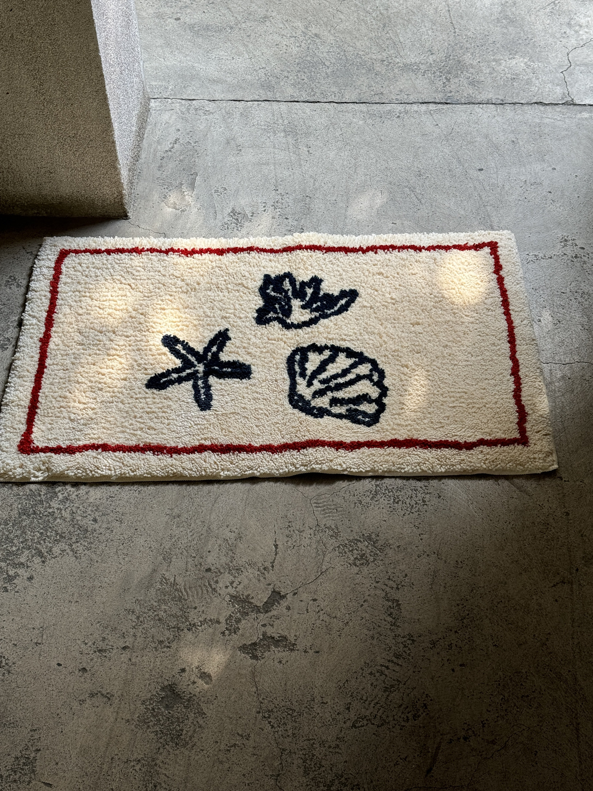 ARISUSPACE海星与贝壳法式簇绒地毯家用卫生间防滑垫卧室垫子房间,淘宝优惠券,粉丝福利购,淘宝优惠卷