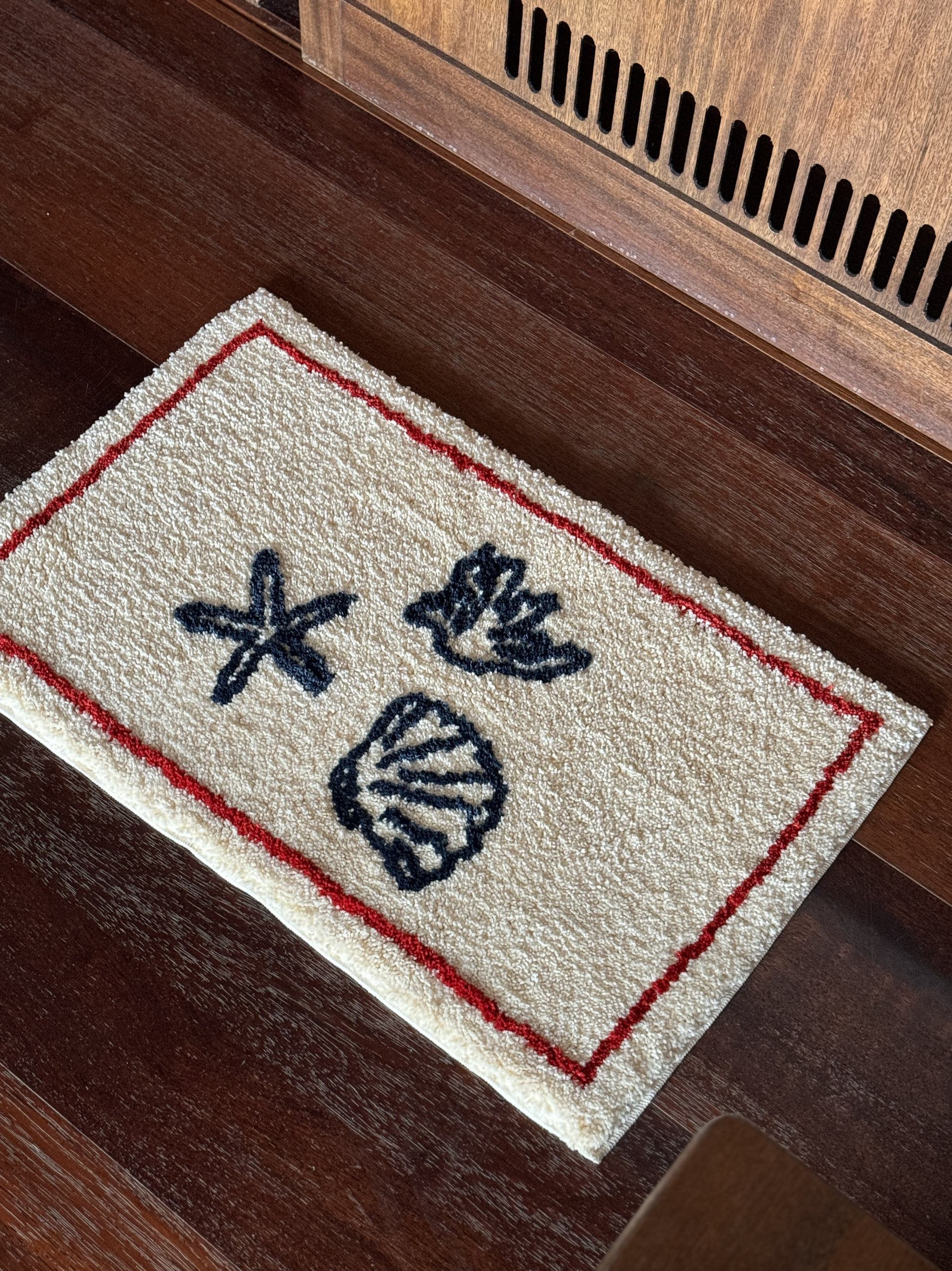 ARISUSPACE海星与贝壳法式簇绒地毯家用卫生间防滑垫卧室垫子房间,淘宝优惠券,粉丝福利购,淘宝优惠卷