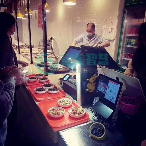 快餐菜品餐盘识别食堂无人结算系统养老社区助餐点食堂智慧收银机 - 图1