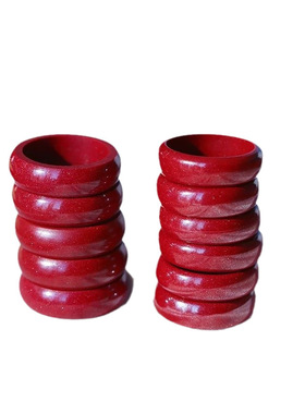 朱砂戒指女款素圈红指环男款小众尾戒对戒款食情侣指戒低含量