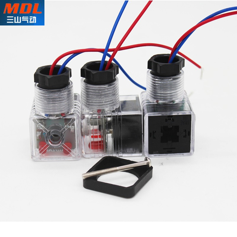 液压电磁阀插头电磁铁线圈0200T透明DC24V带灯接线盒AC220V线路板,淘宝优惠券,粉丝福利购,淘宝优惠卷