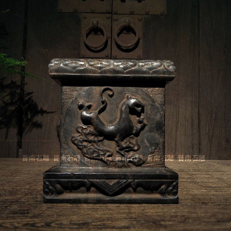 仿古石雕山西青石民俗怀旧手工雕刻神兽柱墩石墩茶壶底座壶拖摆设,淘宝优惠券,粉丝福利购,淘宝优惠卷