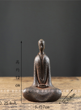 古玩铁器中式古典铸铁坐佛像复古禅意家居复古小摆件