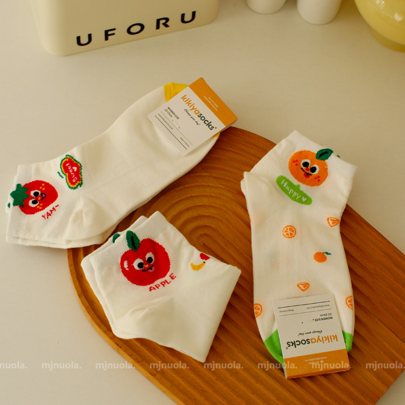 米吉诺拉韩国原创个性立体卡通水果系袜子女款春夏可爱纯棉短筒袜,淘宝优惠券,粉丝福利购,淘宝优惠卷