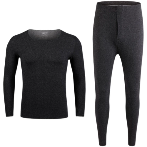 Бархатное удерживающее тепло нижнее белье, комплект, утепленное термобелье, штаны, хлопковый зимний свитер