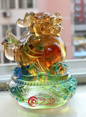 琉璃招财摆件貔貅时尚创意家居饰品开业祝寿礼品礼物个性定制刻字