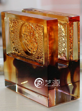 琉璃摆件送客户朋友礼物名片夹