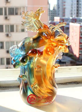 琉璃馈赠送长辈领导同事风摆件