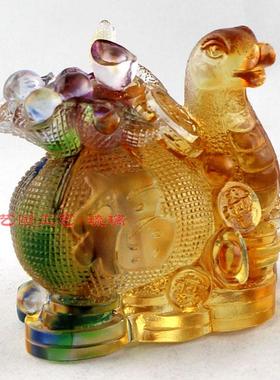 同事风生肖蛇琉璃工艺品送财钱