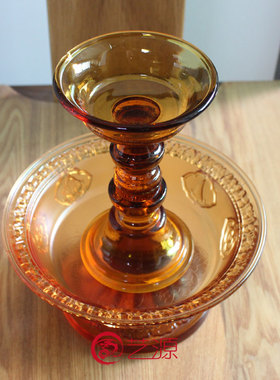 琉璃供盘酥油灯烛台风水佛具用品