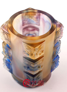 琉璃节节高笔筒教师升迁工艺品