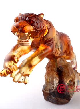 琉璃雄风老虎商务生日贺寿摆件