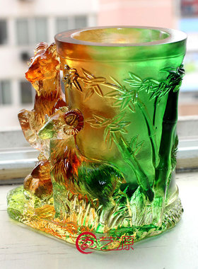 琉璃三阳开泰商务礼品摆件送客户