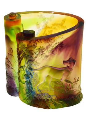 前程琉璃笔筒礼品刻字实用生肖狗