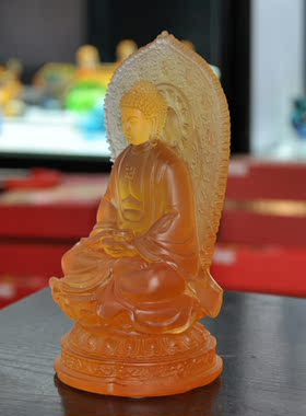 琉璃阿弥陀佛摆件装饰品用品