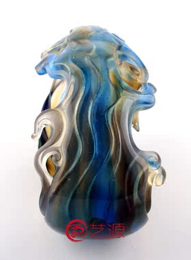 金龙鱼琉璃招财家居客厅供奉摆件