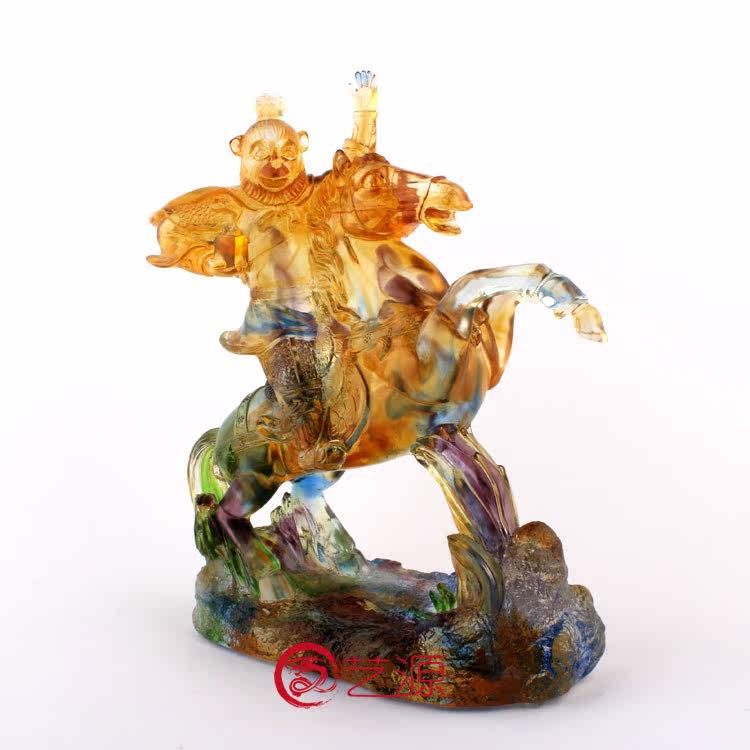 琉璃摆件马上封侯加官进爵办公桌风水饰品商务礼品升职晋升生日礼