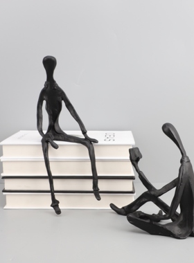 欧式简约金属黑色摆件样板房