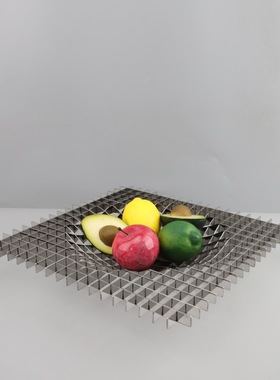 新中式简约金属托盘摆件客厅