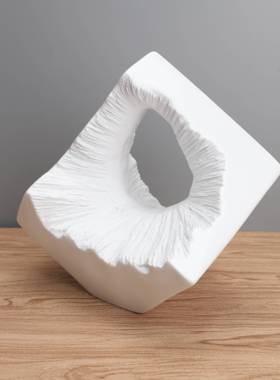 白色几何树脂样板房餐厅软装饰品