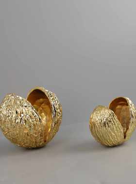 创意金色果壳摆件样板间软装饰品