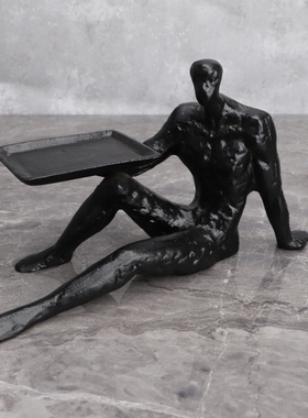 桌面酒柜样板房轻奢风人物雕塑