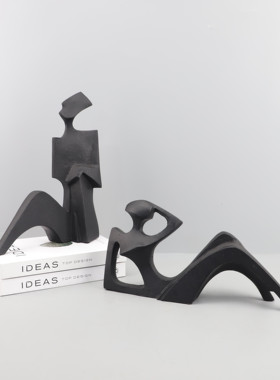 现代简约创意黑色铸铁抽象人物