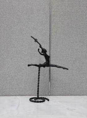 中式创意简约黑色金属人物装饰品