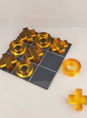 简约水晶XO九宫格棋盘桌面摆件