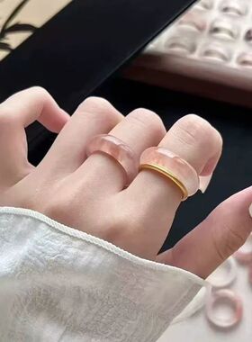 桃花酿少女戒圈小红书爆款桃花酿戒指甜美指环爆款