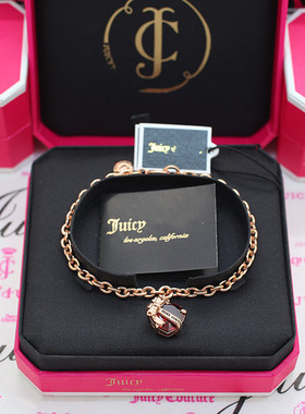 juicy蝴蝶结锆石925银笑脸手链