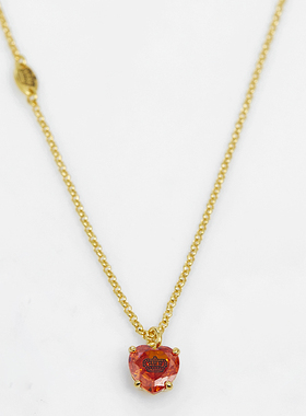 爱心水晶宝石锁骨项链