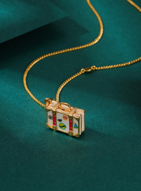 珐琅釉印花手提包吊坠