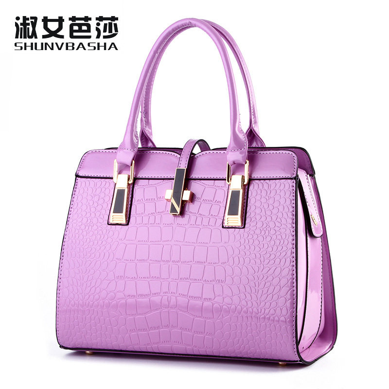 包包女2024新款亮漆皮鳄鱼纹时尚单肩手提女包欧美风范大气女士包,淘宝优惠券,粉丝福利购,淘宝优惠卷